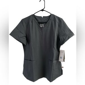 Cherokee charcoal grey scrub short sleeve top